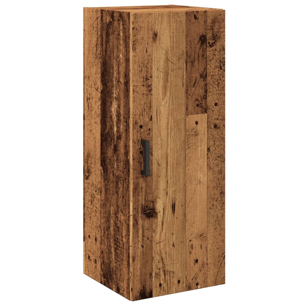 Wandkast 34,5x34x90 cm bewerkt hout oud houtkleur