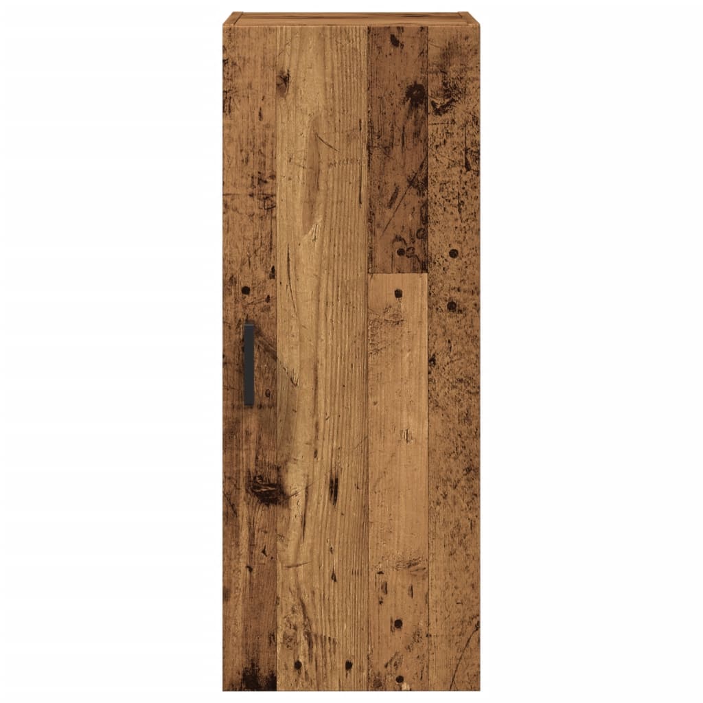 Wandkast 34,5x34x90 cm bewerkt hout oud houtkleur