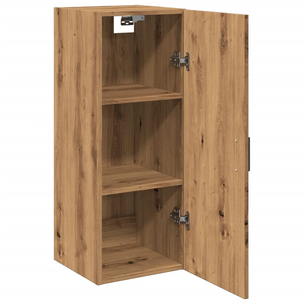 Wandkast 34,5x34x90 cm bewerkt hout oud houtkleur