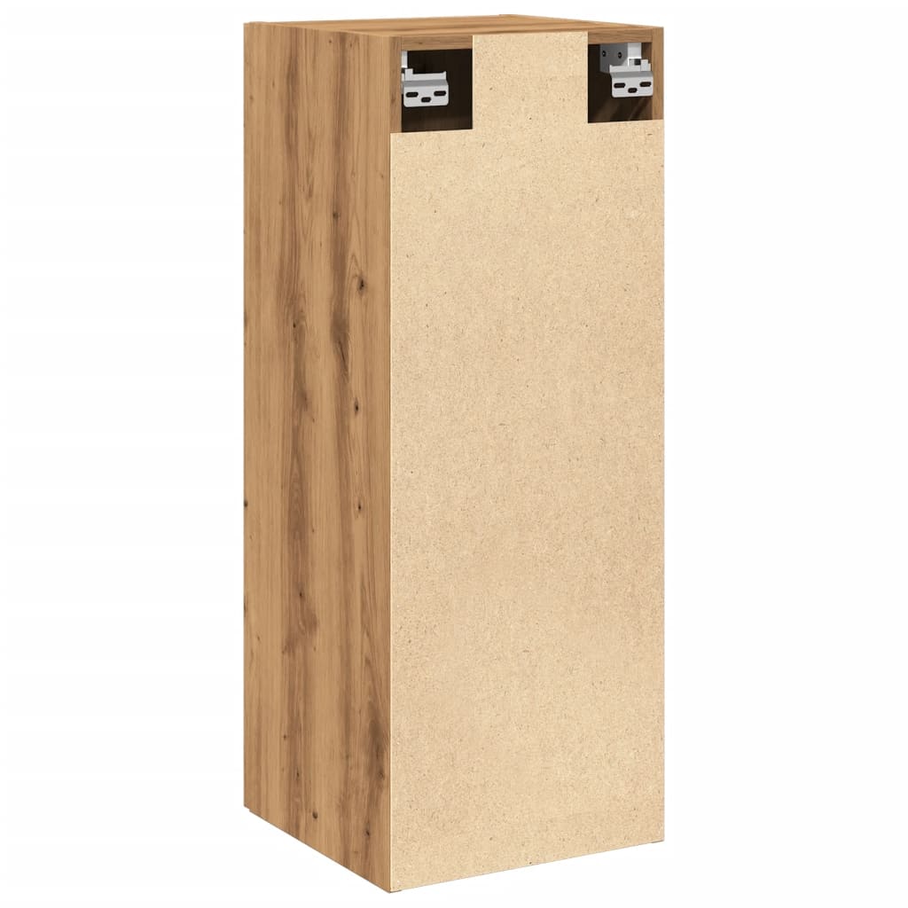 Wandkast 34,5x34x90 cm bewerkt hout oud houtkleur