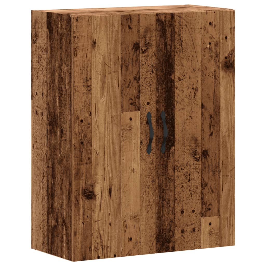 Wandkast 69,5x34x90 cm bewerkt hout oud houtkleurig