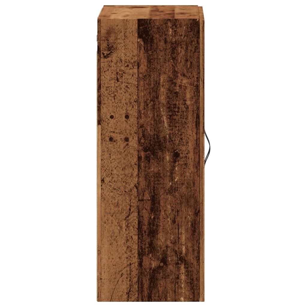 Wandkast 69,5x34x90 cm bewerkt hout oud houtkleurig