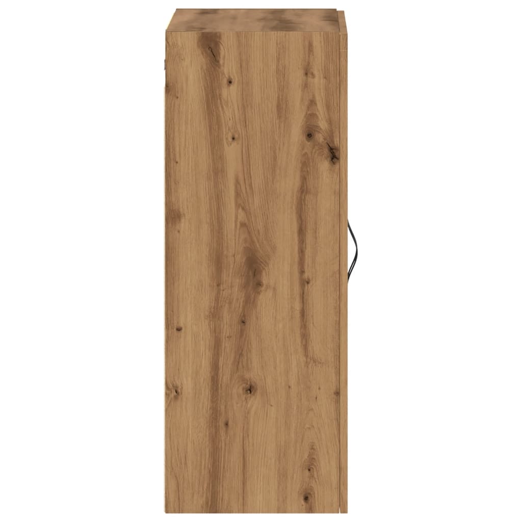 Wandkast 69,5x34x90 cm bewerkt hout oud houtkleurig