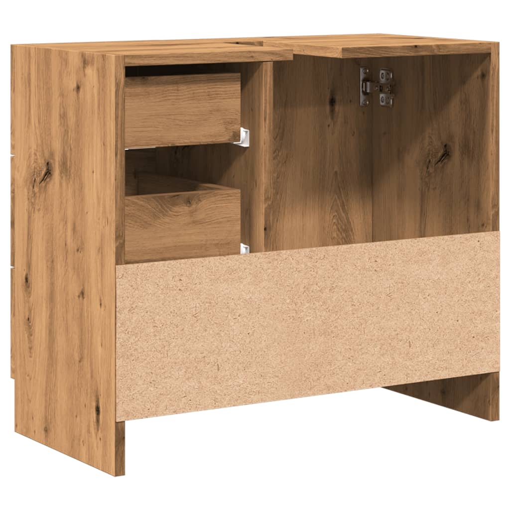 Wastafelkast 63x30x54 cm bewerkt hout betongrijs