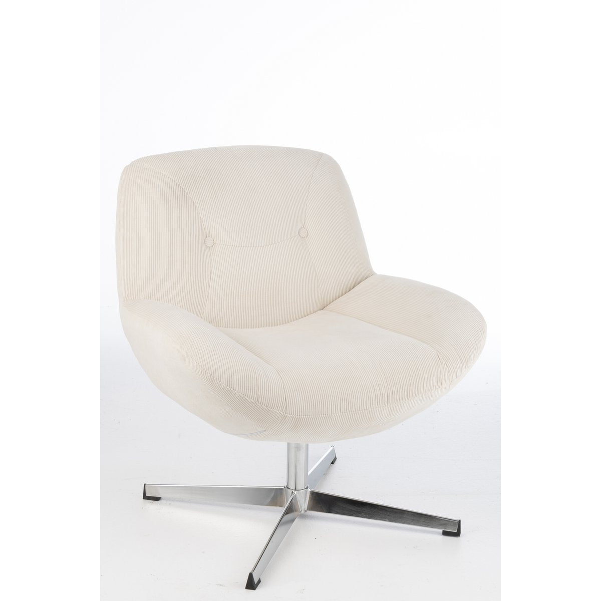 J-Line Loungestoel Chill Metaal/Multiplex Creme/Zilver