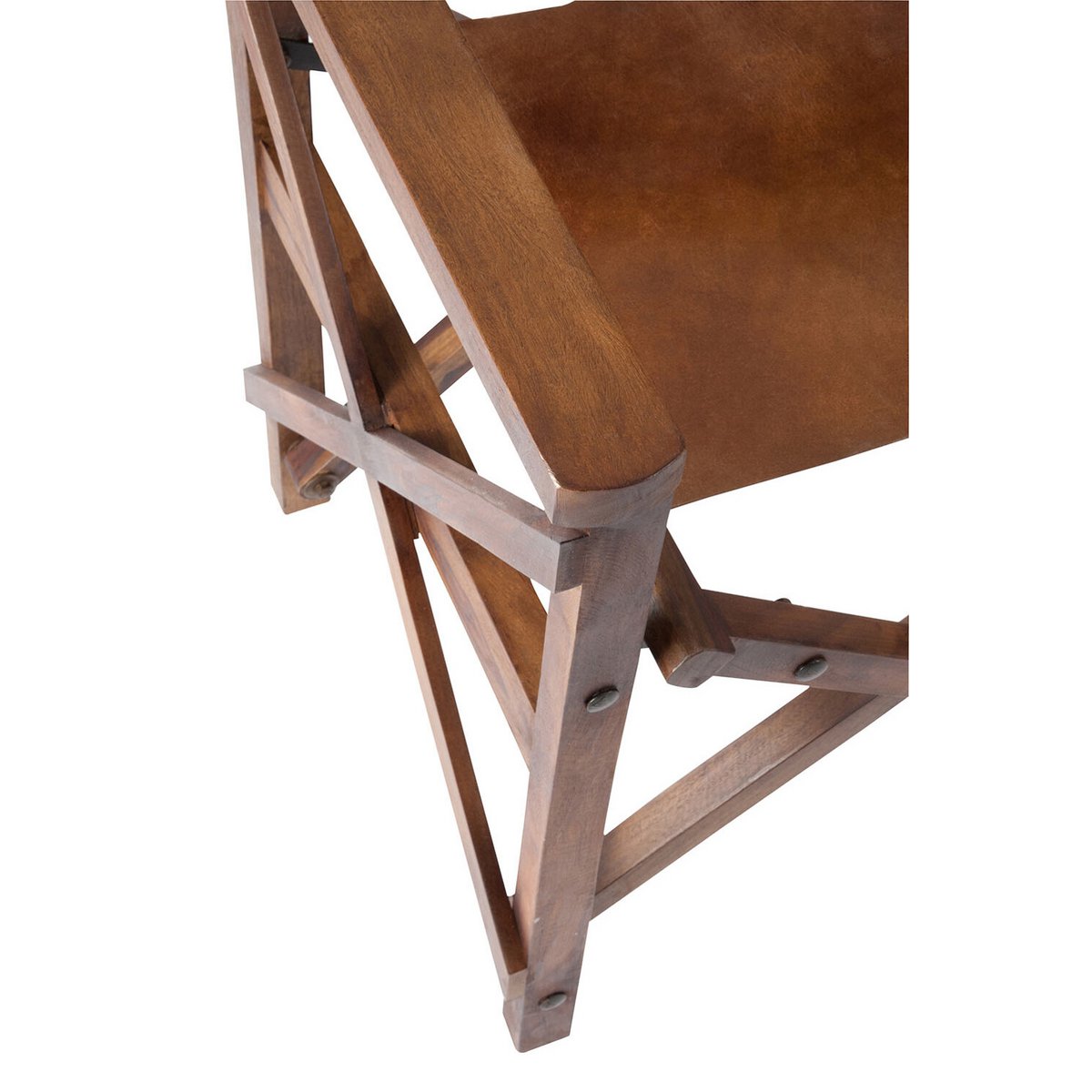 J-Line Regisseurstoel Plooibaar Hout/Leder Cognac