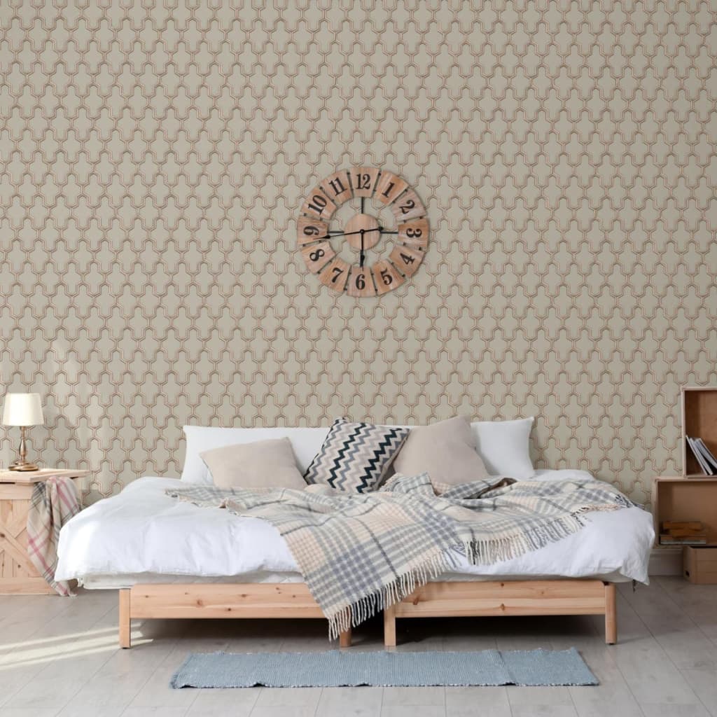 DUTCH WALLCOVERINGS Behang Geometric goudkleurig groen