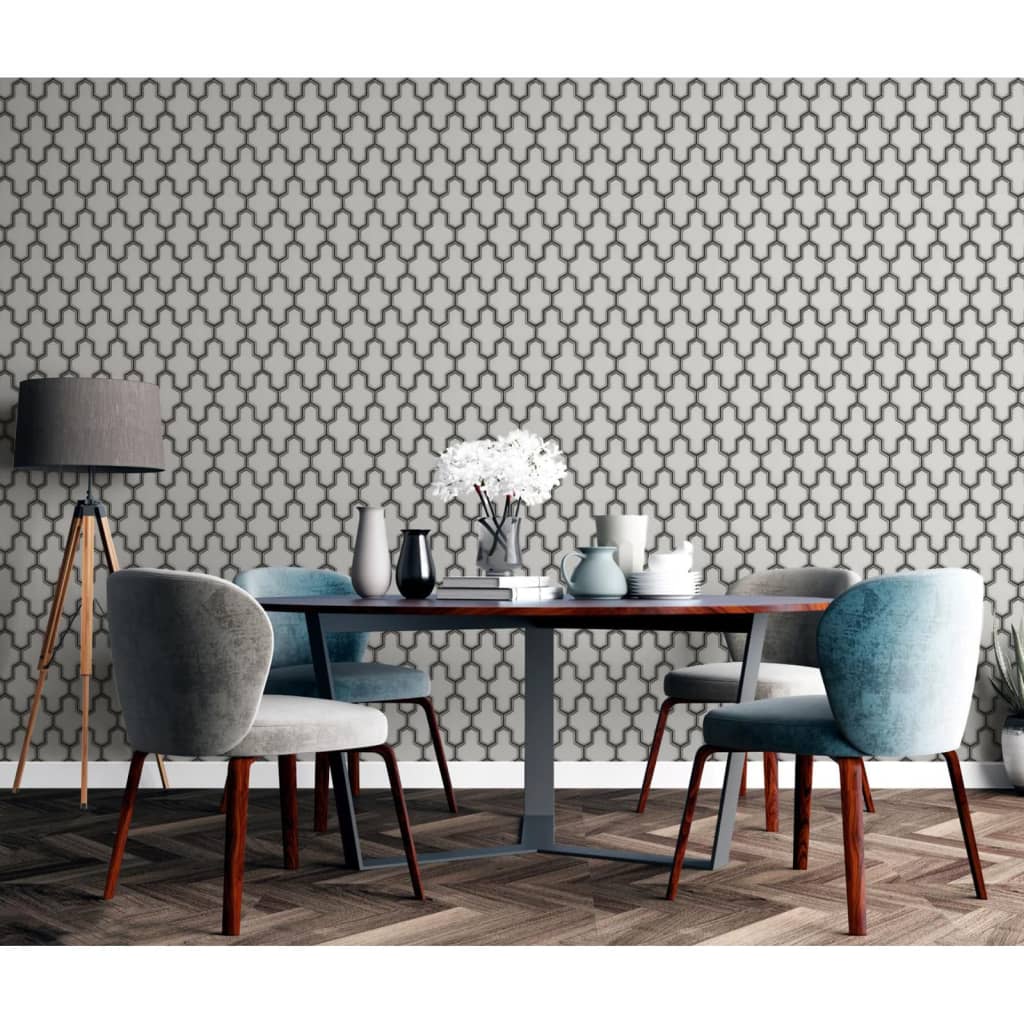 DUTCH WALLCOVERINGS Behang Geometric goudkleurig groen