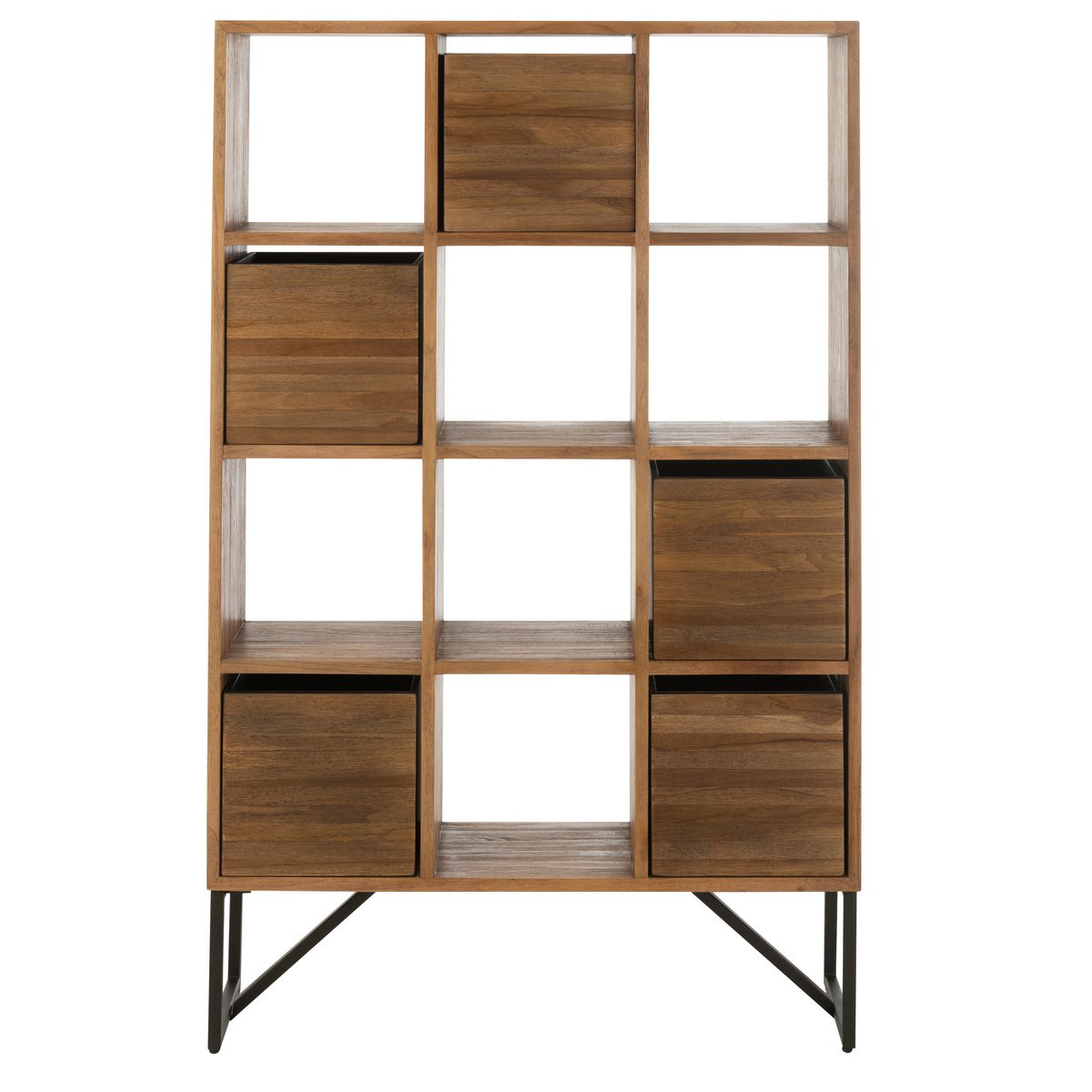 J-Line Kast Met Lades Gerecycleerd Teak Naturel