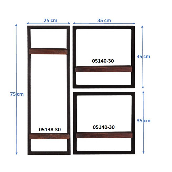 Wandplankenset, 3 stuks