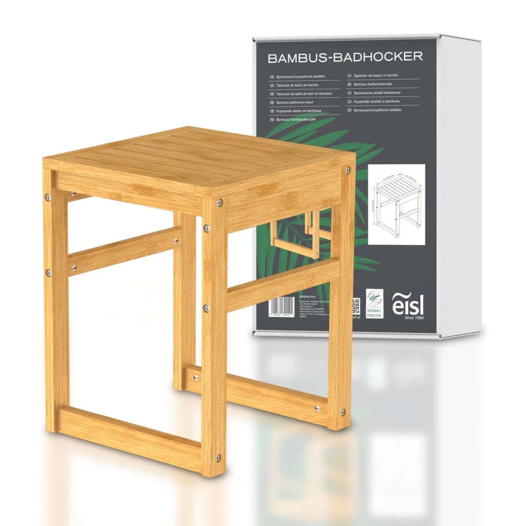 EISL Badkamerkruk 35x35x45 cm bamboe