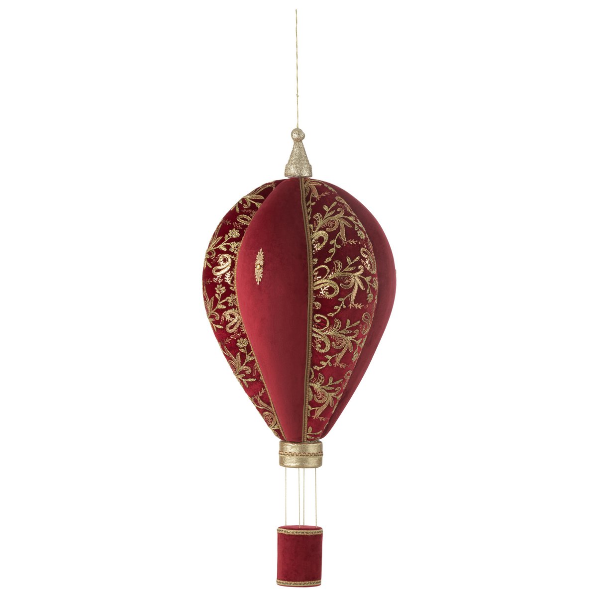 J-Line Heteluchtballon Hangend Polyfoam/Textiel Rood/Goud Large