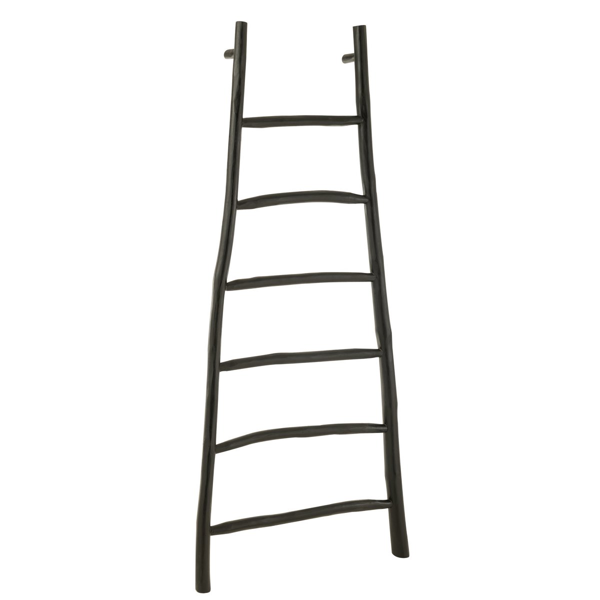 J-Line Ladder 6 Stappen Teak Hout Zwart