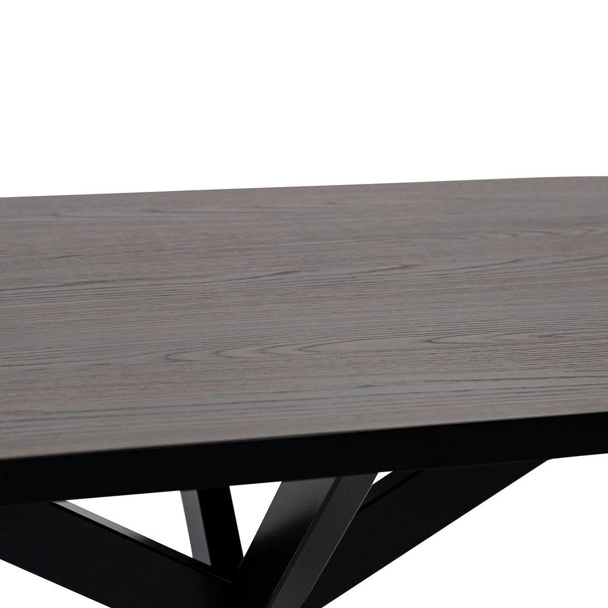 Stalux Plat ovale eettafel 'Noud' 210 x 100, kleur zwart / bruin hout