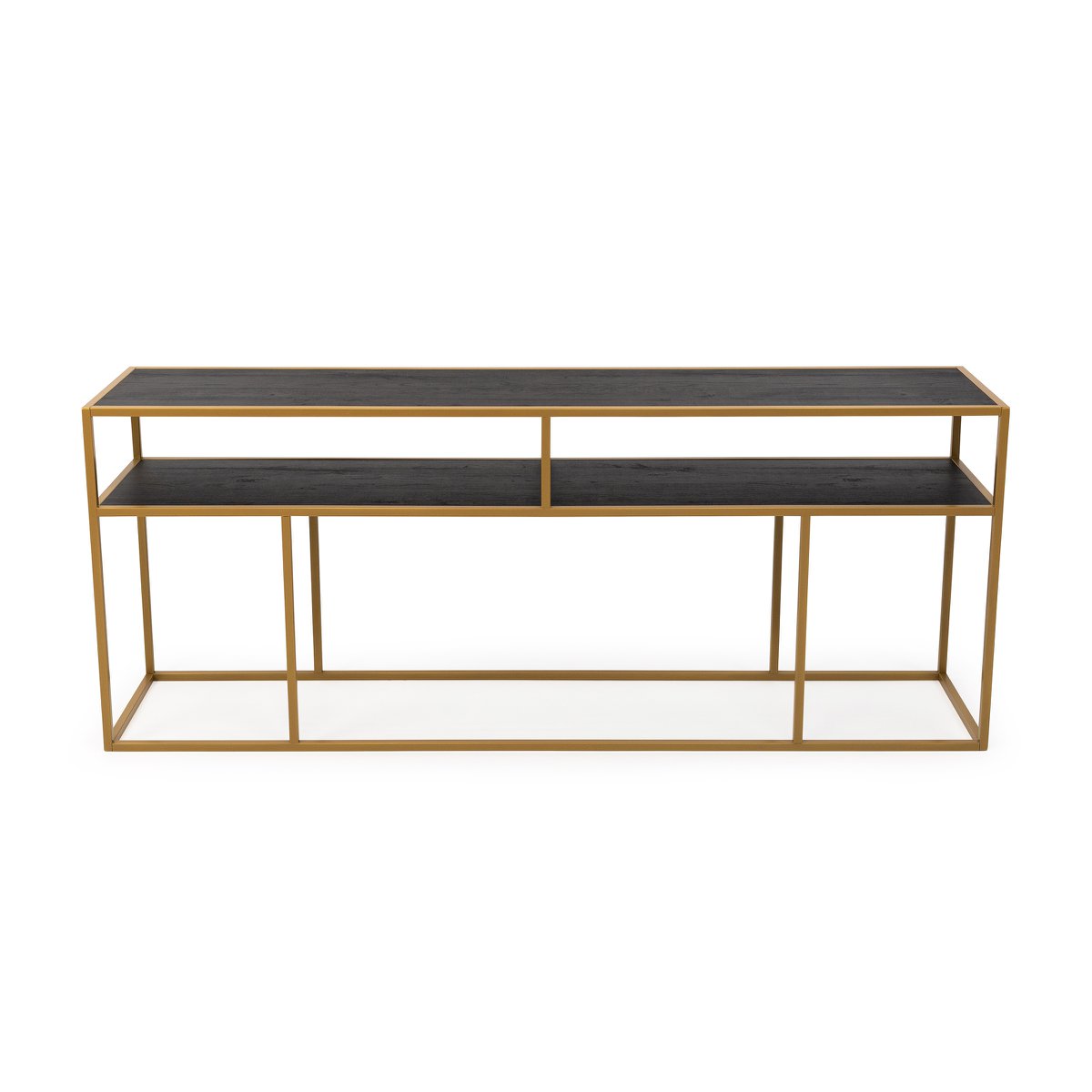 Stalux Side-table 'Teun' 200cm, kleur goud / zwart eiken