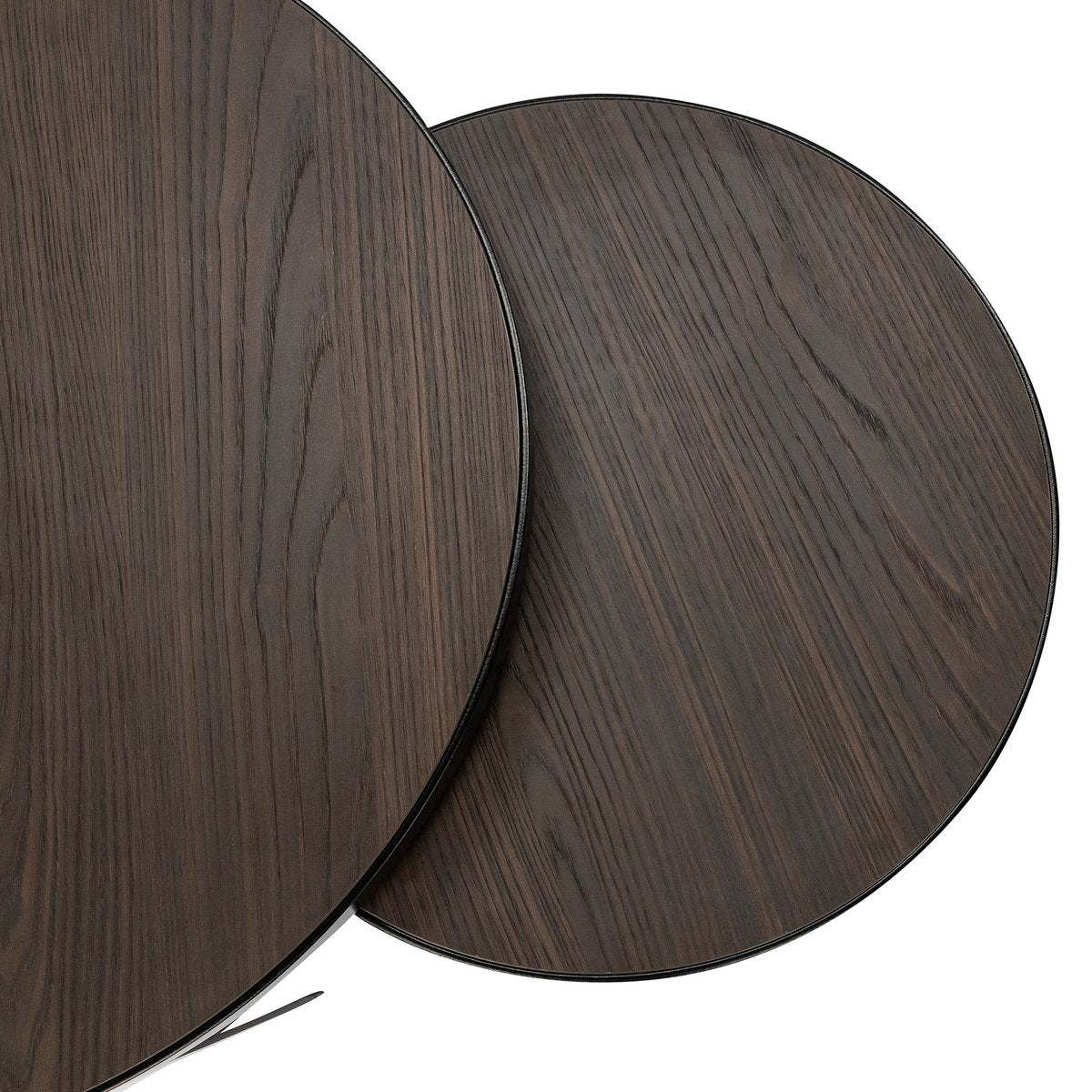 Stalux Salontafelset 'Saar' rond 80 en 60cm, kleur zwart / bruin hout