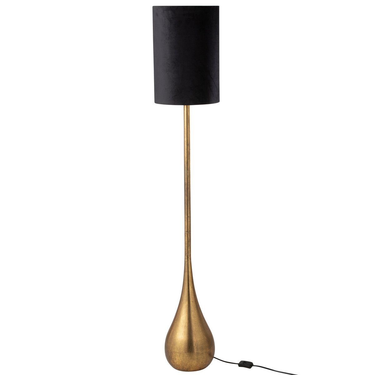 J-Line Lamp Druppel Ijzer/Fluweel Goud/Zwart Large