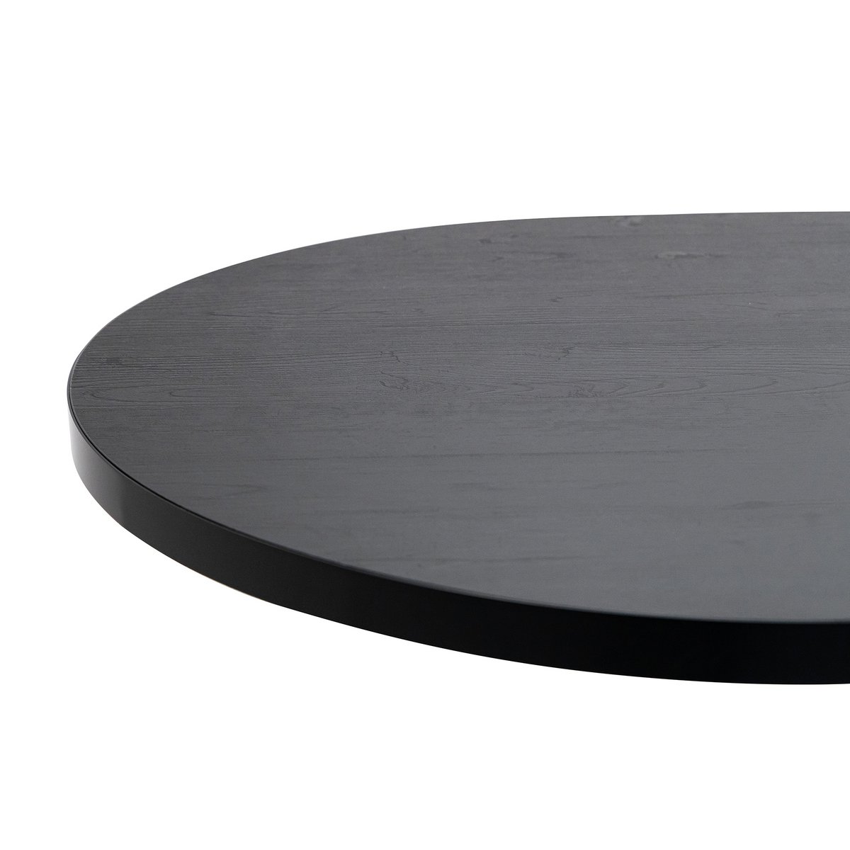 Stalux Plat ovale eettafel 'Noud' 180 x 100, kleur zwart / zwart eiken