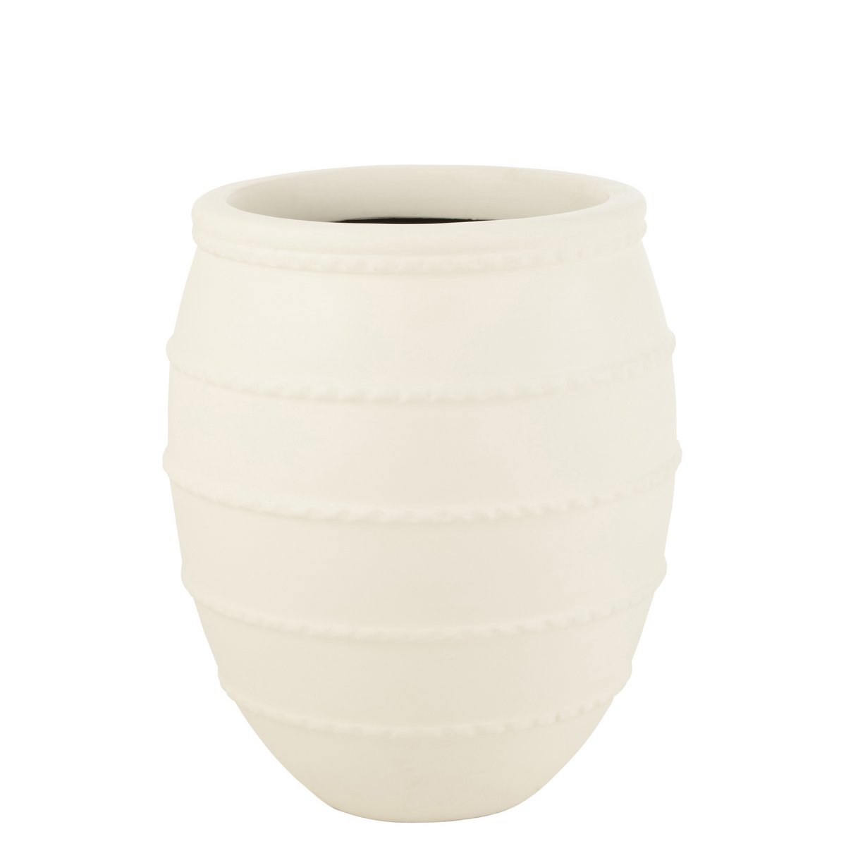 J-Line bloempot Terracotta - keramiek - wit