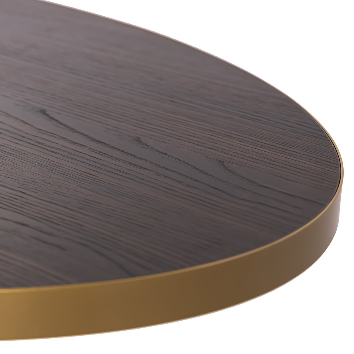 Stalux Ovale eettafel 'Mees' 240 x 110cm, kleur goud / bruin hout