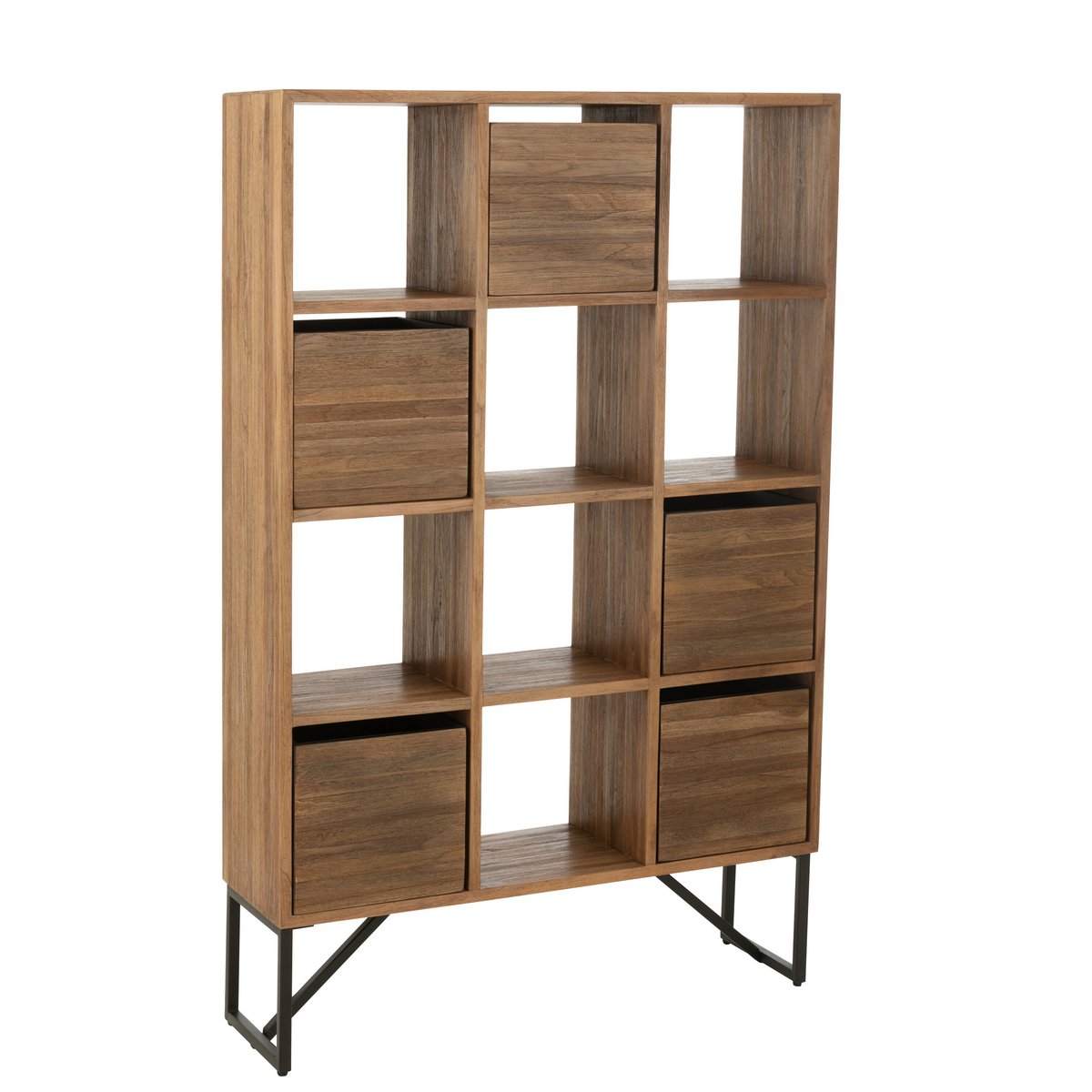 J-Line Kast Met Lades Gerecycleerd Teak Naturel