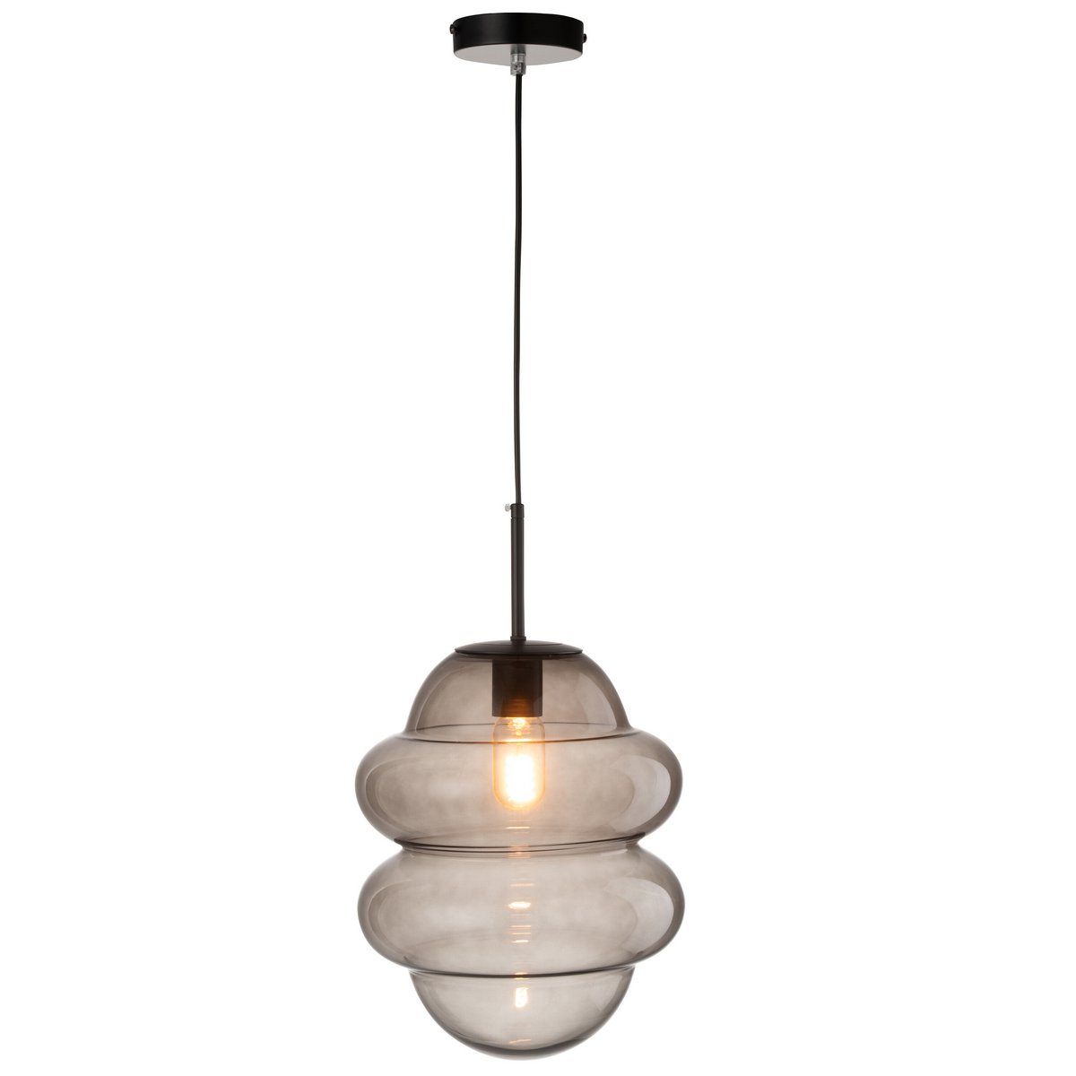 J-Line Hanglamp Honinglepel Glas Grijs