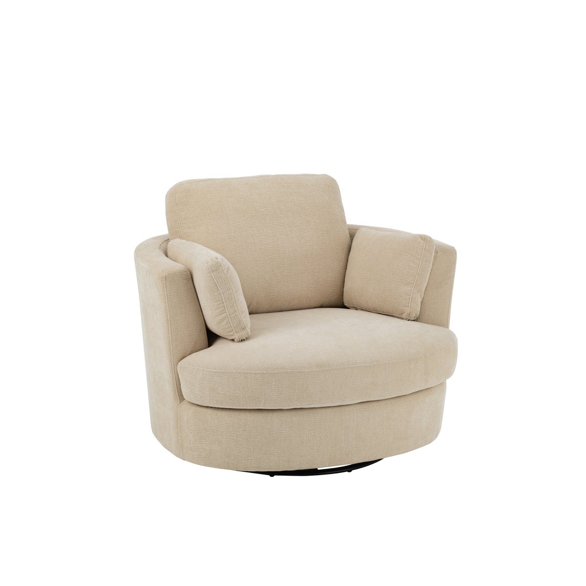 J-Line Loungestoel Swiv Populierenhout/Schuime Beige