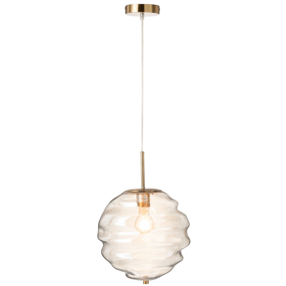 J-Line Hanglamp Glas Licht Cognac