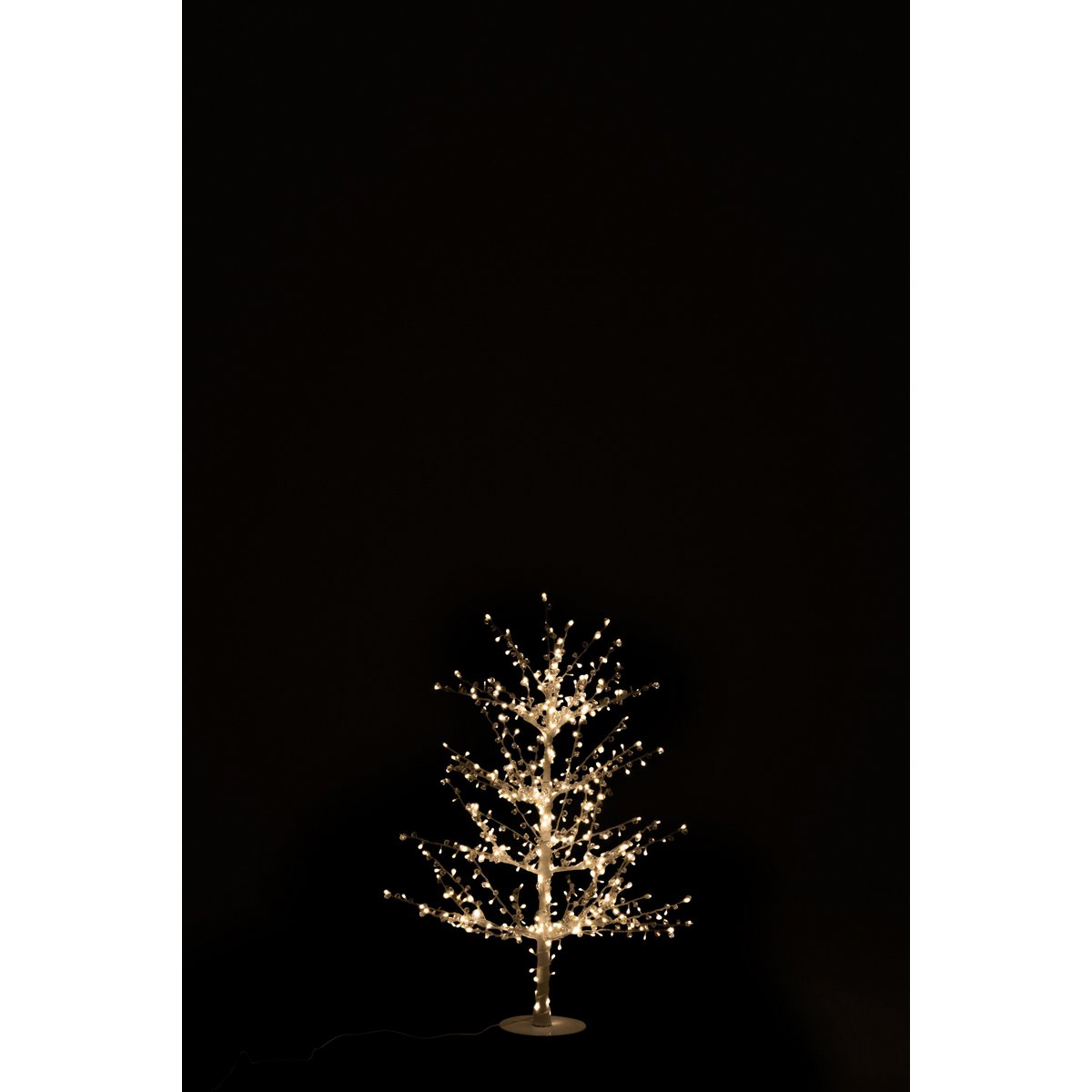 J-Line Kerstboom kaal + parel metaal - wit - LED lichtjes - small