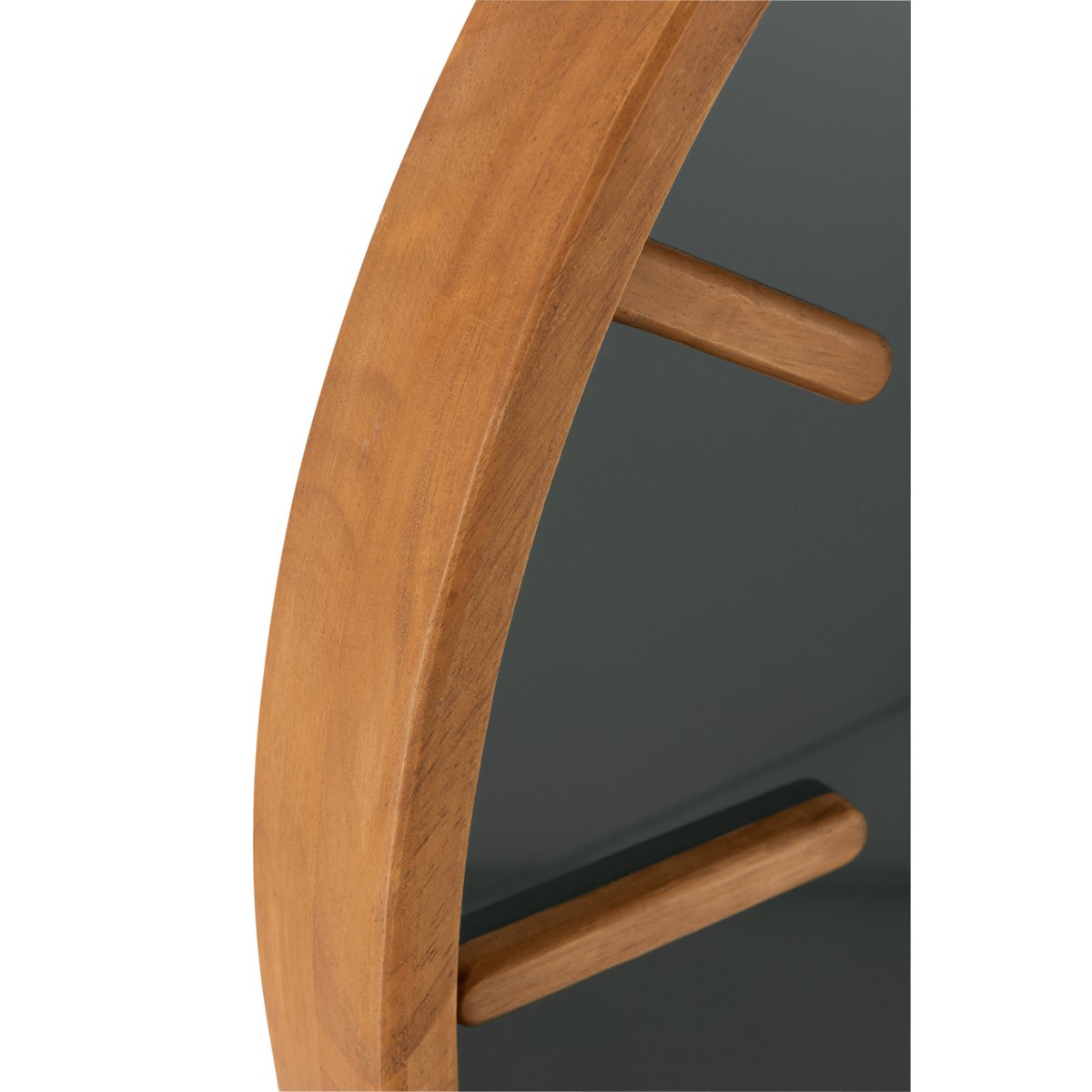 J-Line Rond klok - hout/ glas - bruin/ zwart - Ø 80 cm