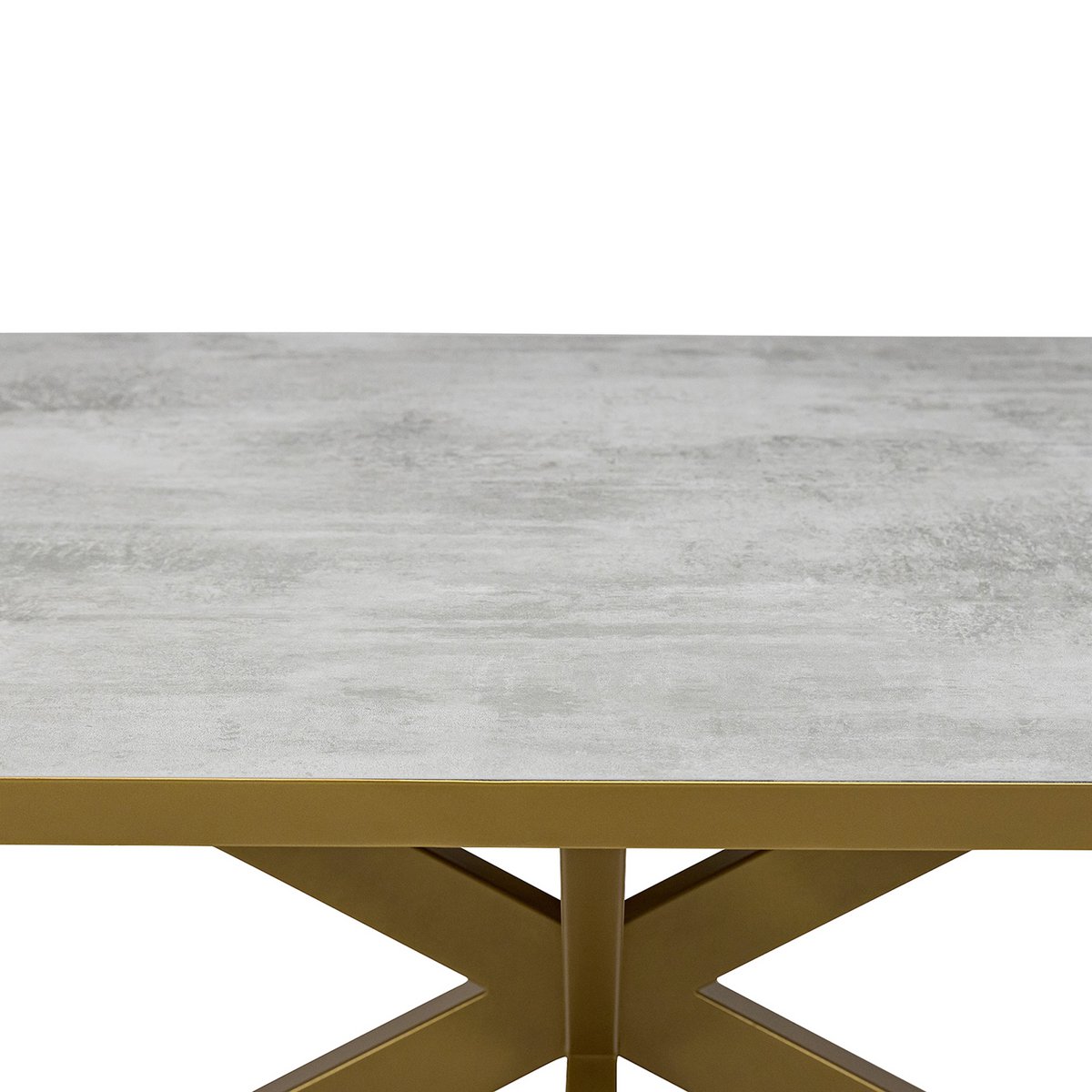 Stalux Plat ovale eettafel 'Noud' 240 x 100, kleur goud / beton