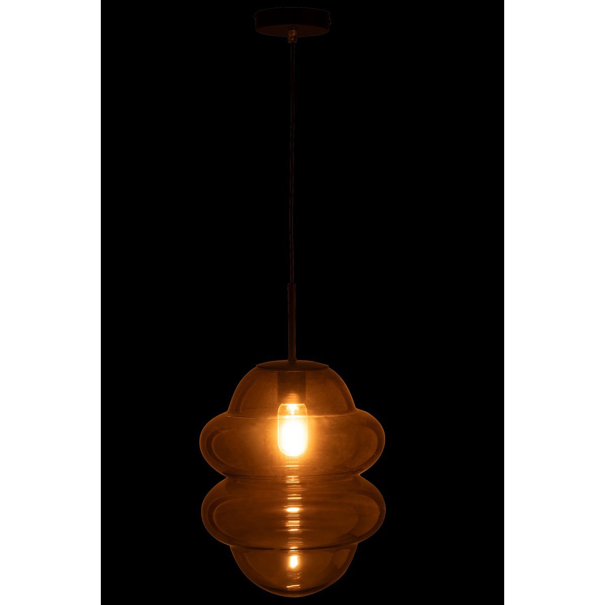 J-Line Hanglamp Honinglepel Glas Grijs