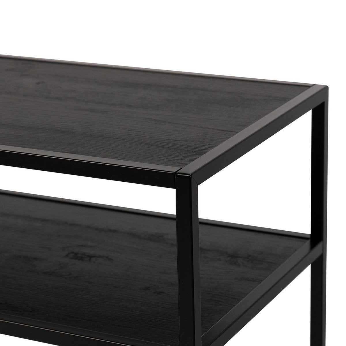 Stalux Side-table 'Teun' 150cm, kleur zwart / zwart eiken