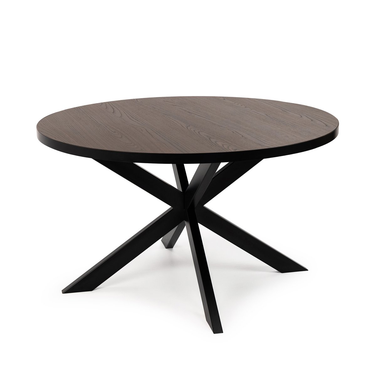 Stalux Ronde eettafel 'Daan' 135cm, kleur zwart / bruin hout