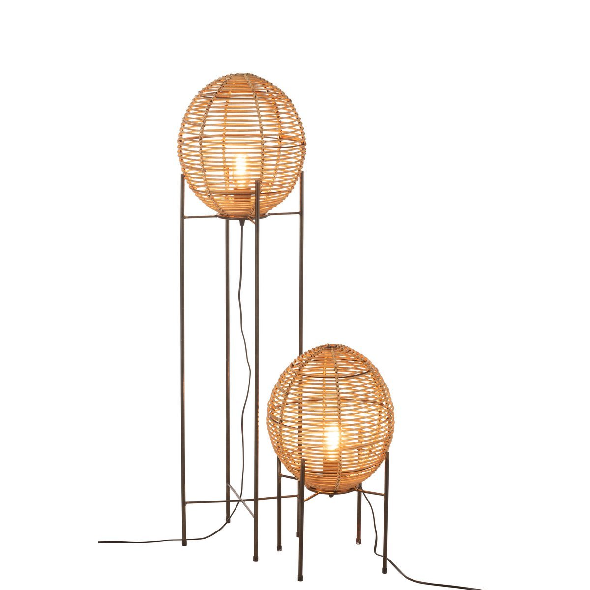 J-Line staanlamp Op Frame - metaal/rotin - naturel