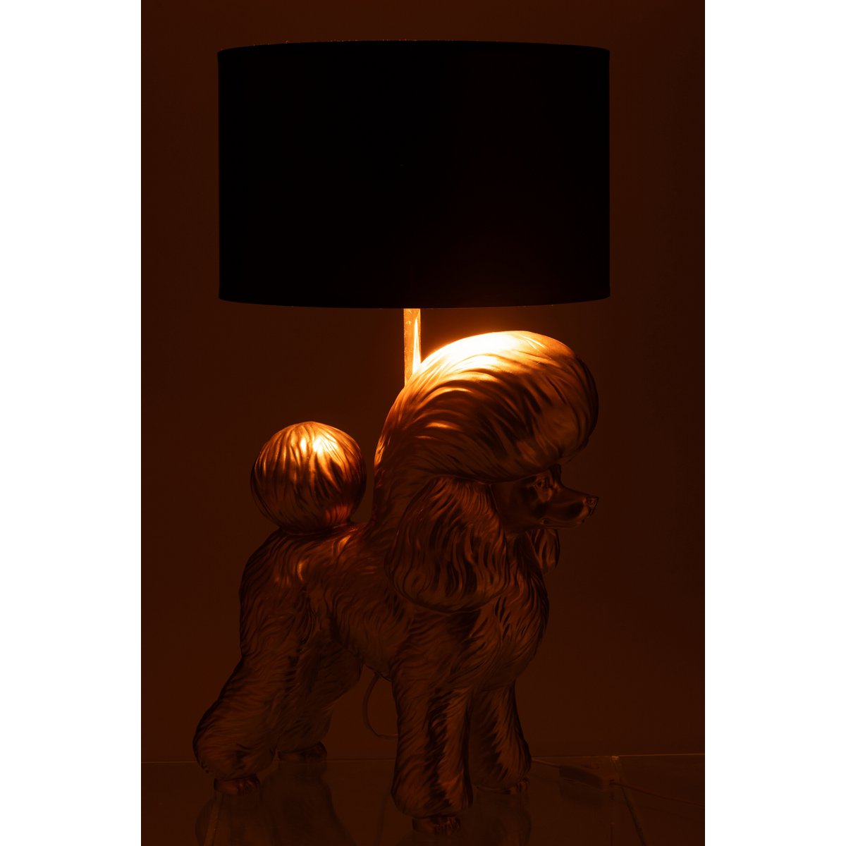 J-Line Lamp Hond Poodle Resine Goud